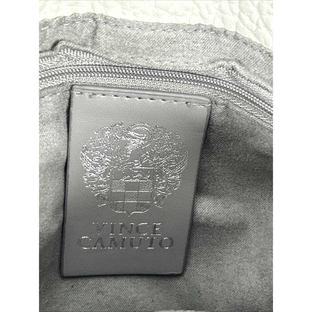 Vince Camuto Crossbody Leather Pebble Bag Cream Gray